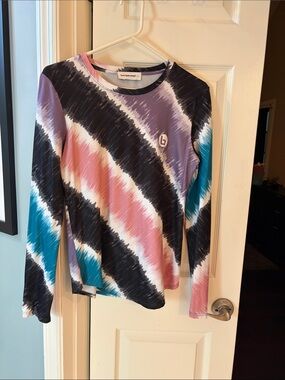 Burn Boot Camp Long Sleeve Crew Neck Top in Multi-Color